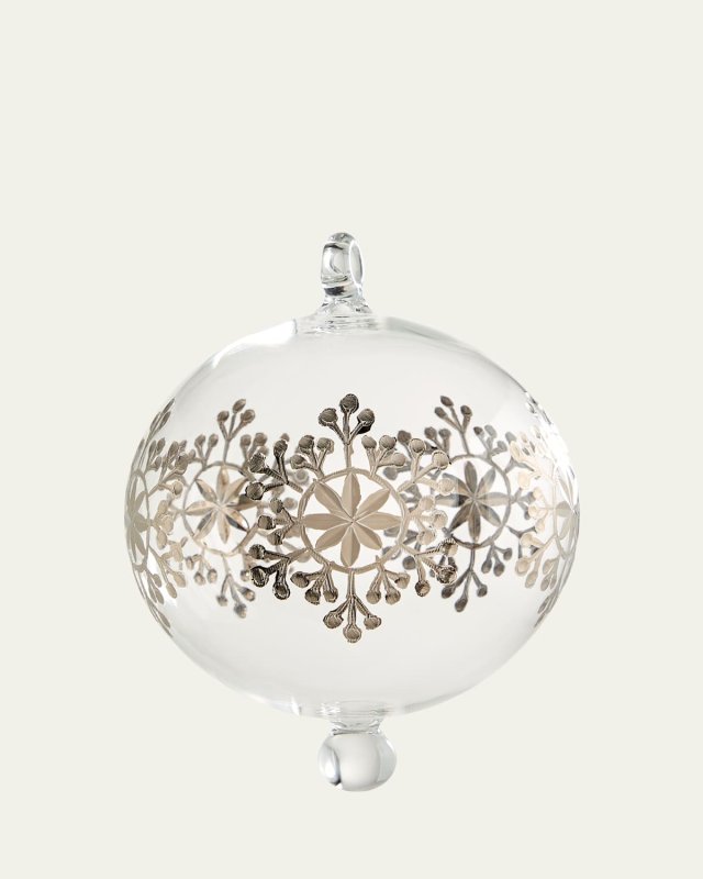Clear Platinum Snowflake Christmas Ornament